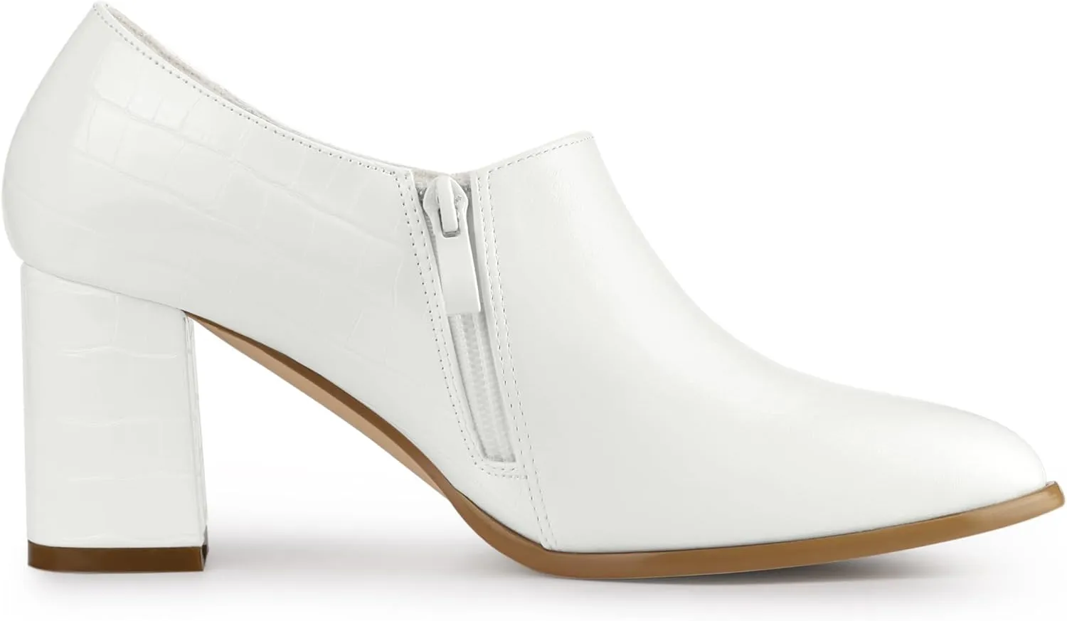 Allegra K Women's Heel Boots Pointed Toe Chunky Heels Ankle Booties