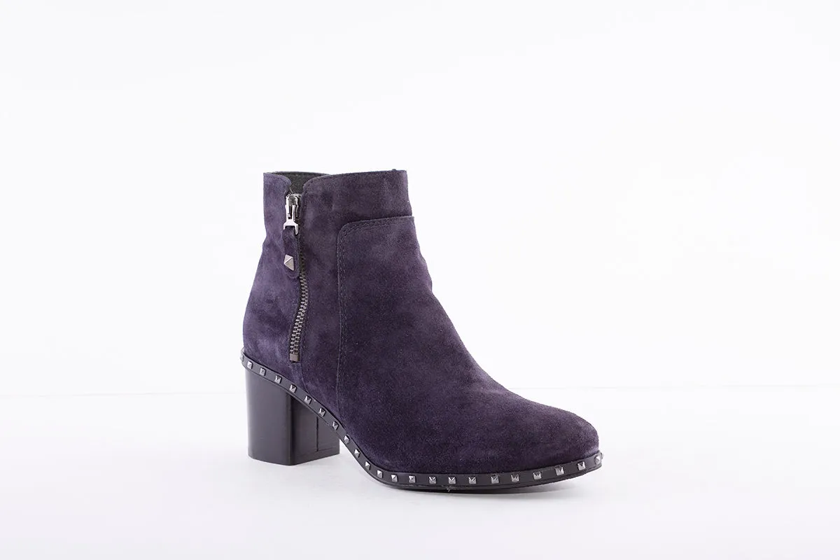 ALPE - MEDIUM BLOCK HEEL ANKLE BOOT - NAVY SUEDE