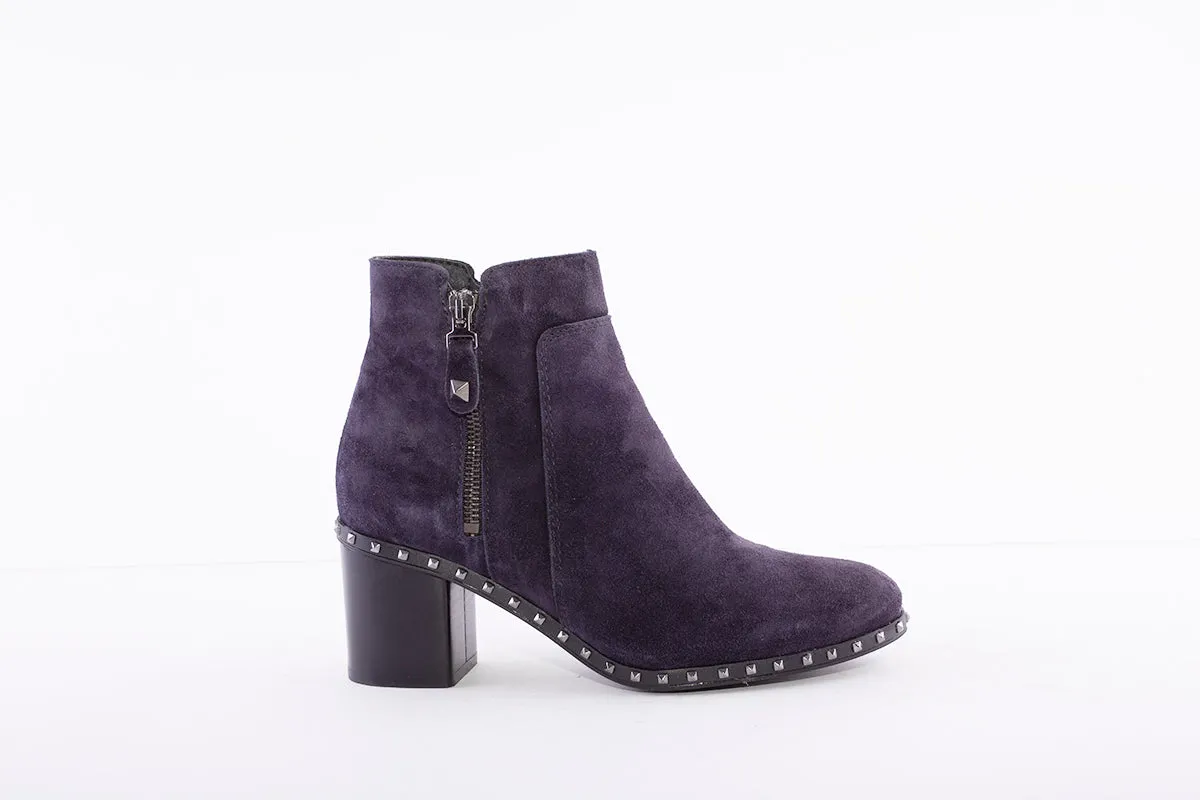 ALPE - MEDIUM BLOCK HEEL ANKLE BOOT - NAVY SUEDE