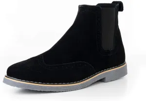 Alpine Swiss Mens Chelsea Boots Genuine Suede Dress Ankle Boots Wingtip Shoes