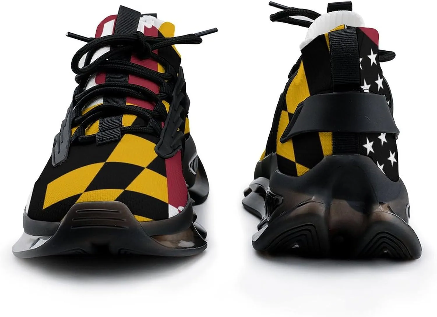 American Maryland Flag Comfortable Running Shoes for Men Quick Dry Non-Slip Tennis Gym Sneakers