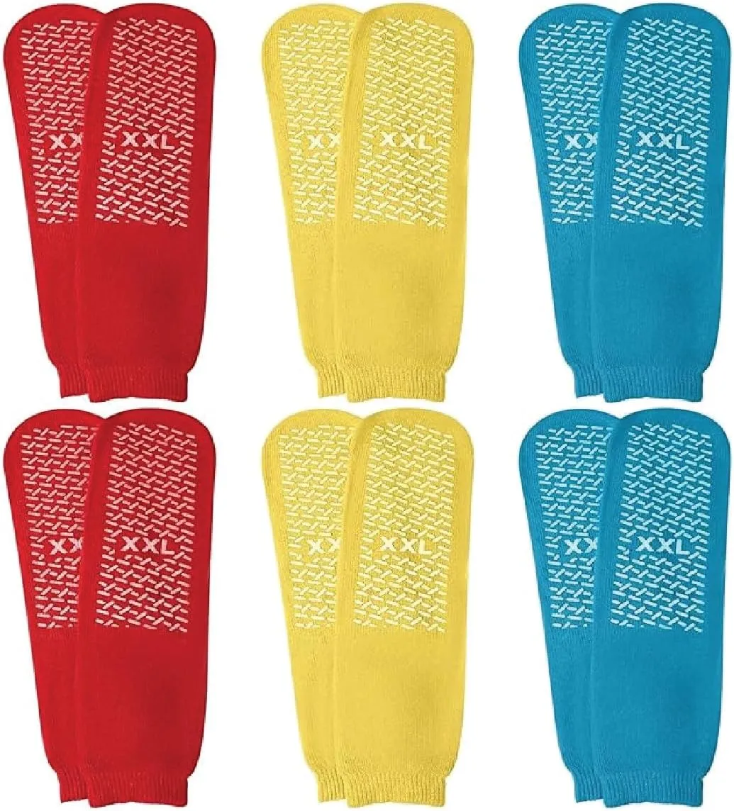 AMiNA Non Slip Socks - 3 Pairs Grip Socks for Women & Men, Elderly Safety & Recovery