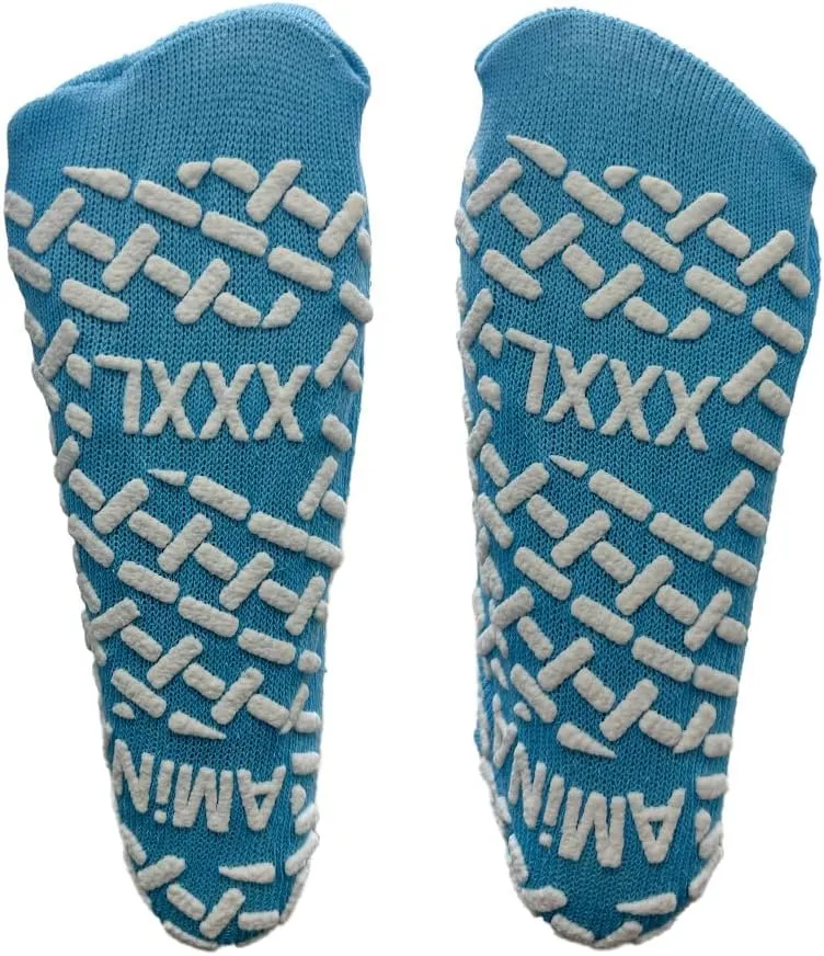 AMiNA Non Slip Socks - 3 Pairs Grip Socks for Women & Men, Elderly Safety & Recovery