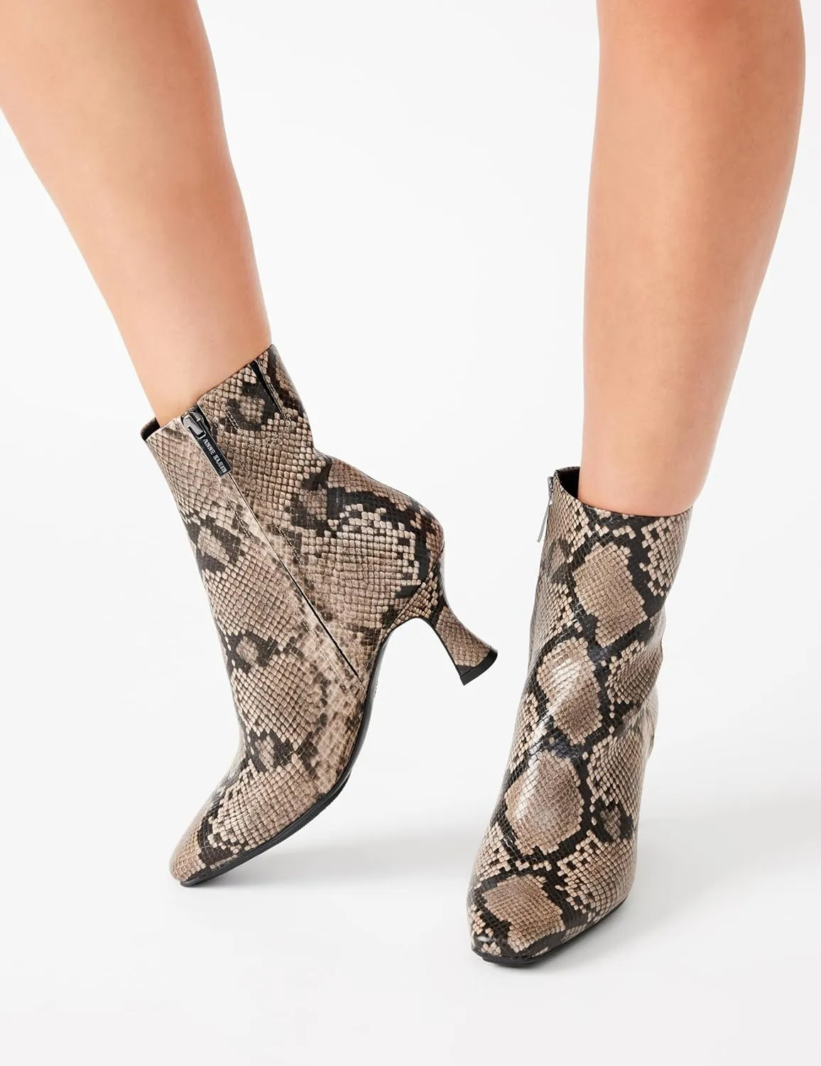 Anne Klein Womens Pablo Faux Leather Heeled Booties