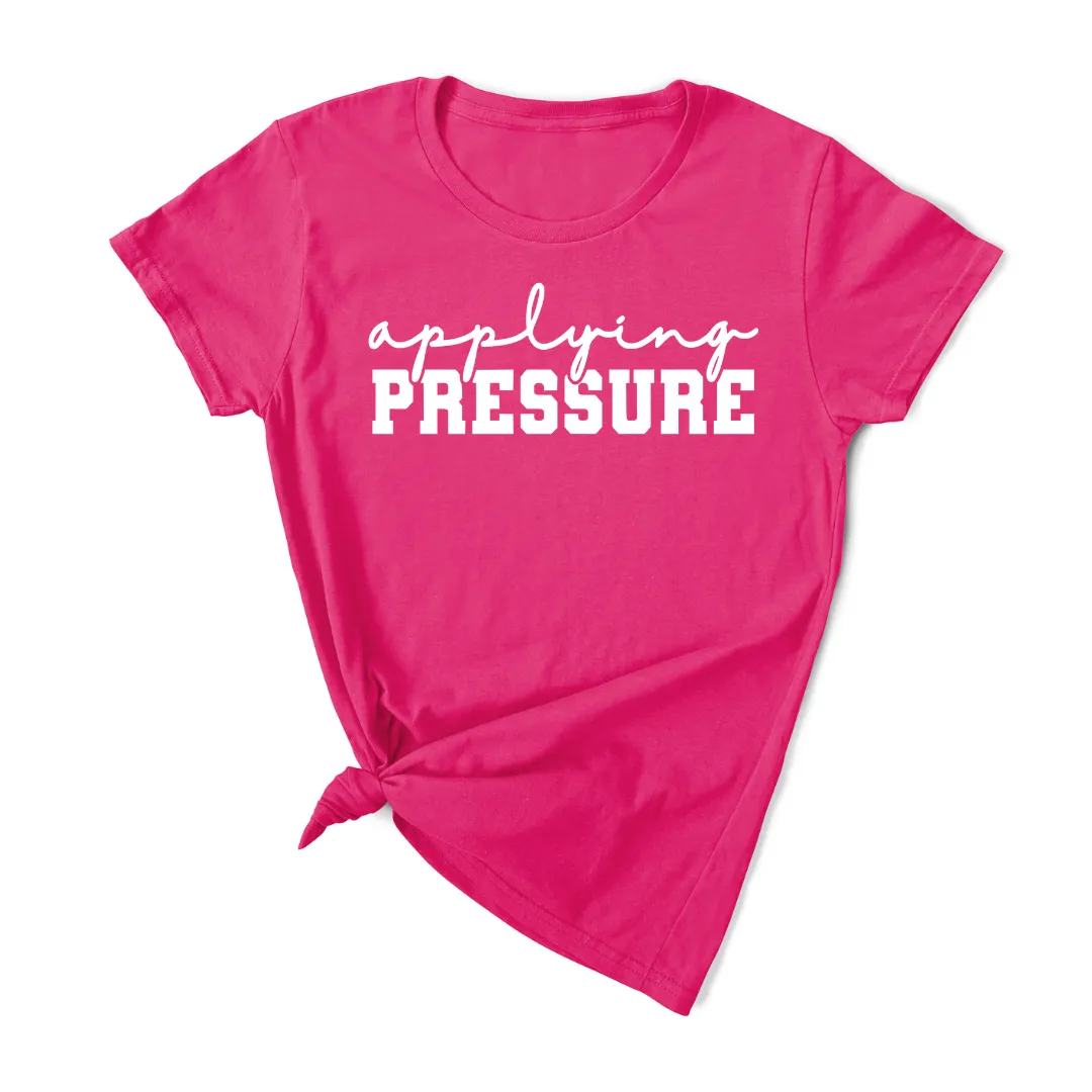 Applying Pressure T-Shirt (White Print)
