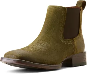 Ariat Mens Booker Ultra Embroidered Square Toe Chelsea Casual Boots Ankle - Beige