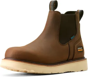 Ariat Men's Rebar Wedge Chelsea Waterproof Work Boot, Distressed Brown, 6.5 Wide