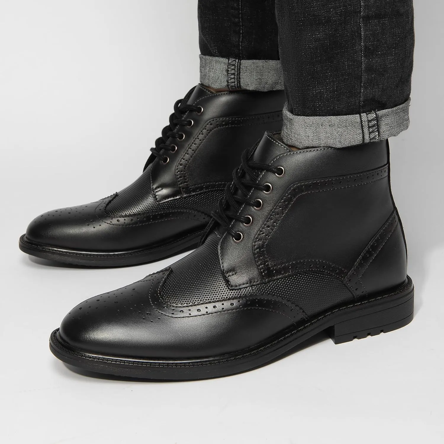 Arkbird Mens Oxford Dress Boots Fashion Casual Genuine Leather Brogue Chukka Ankle Boot for Men