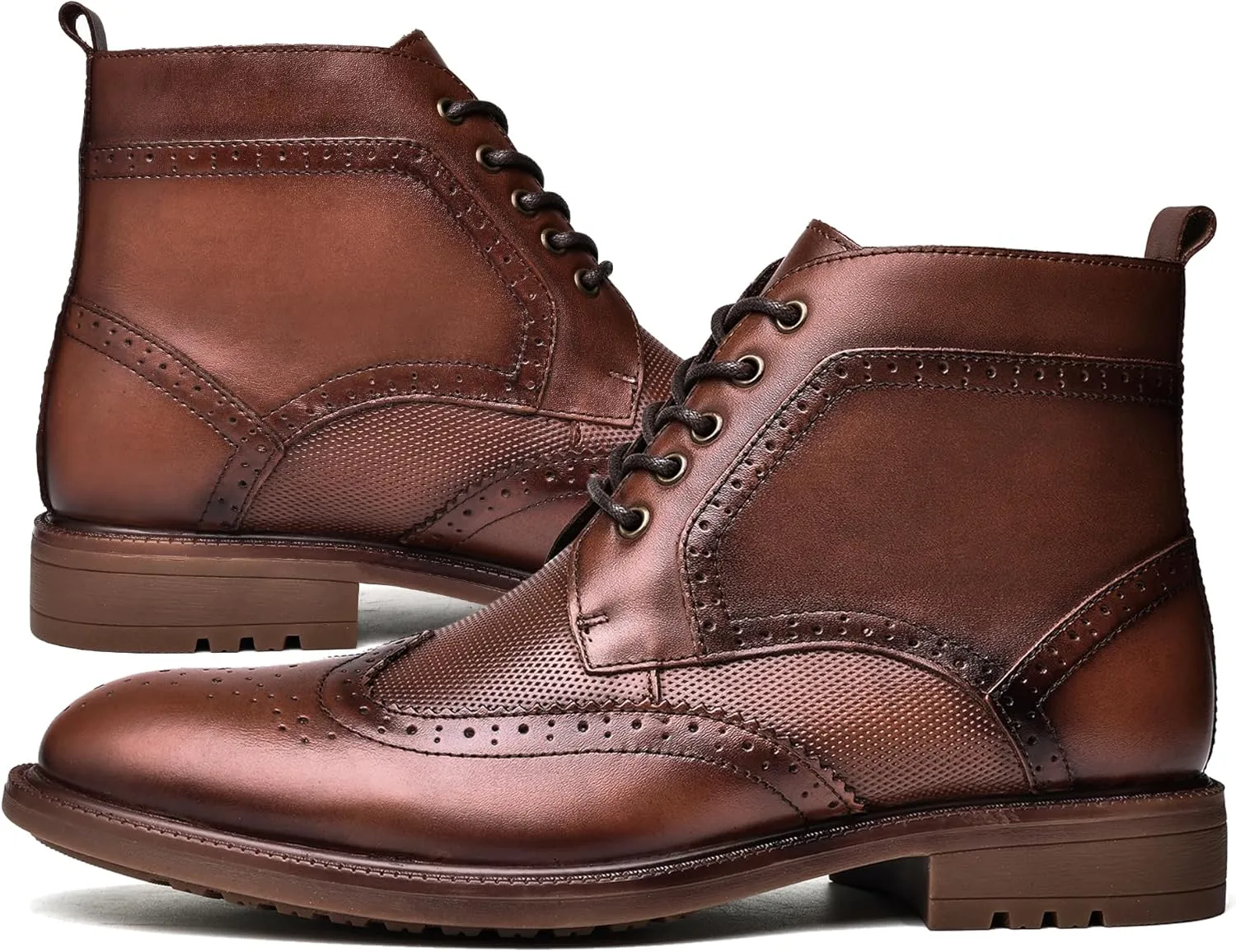 Arkbird Mens Oxford Dress Boots Fashion Casual Genuine Leather Brogue Chukka Ankle Boot for Men