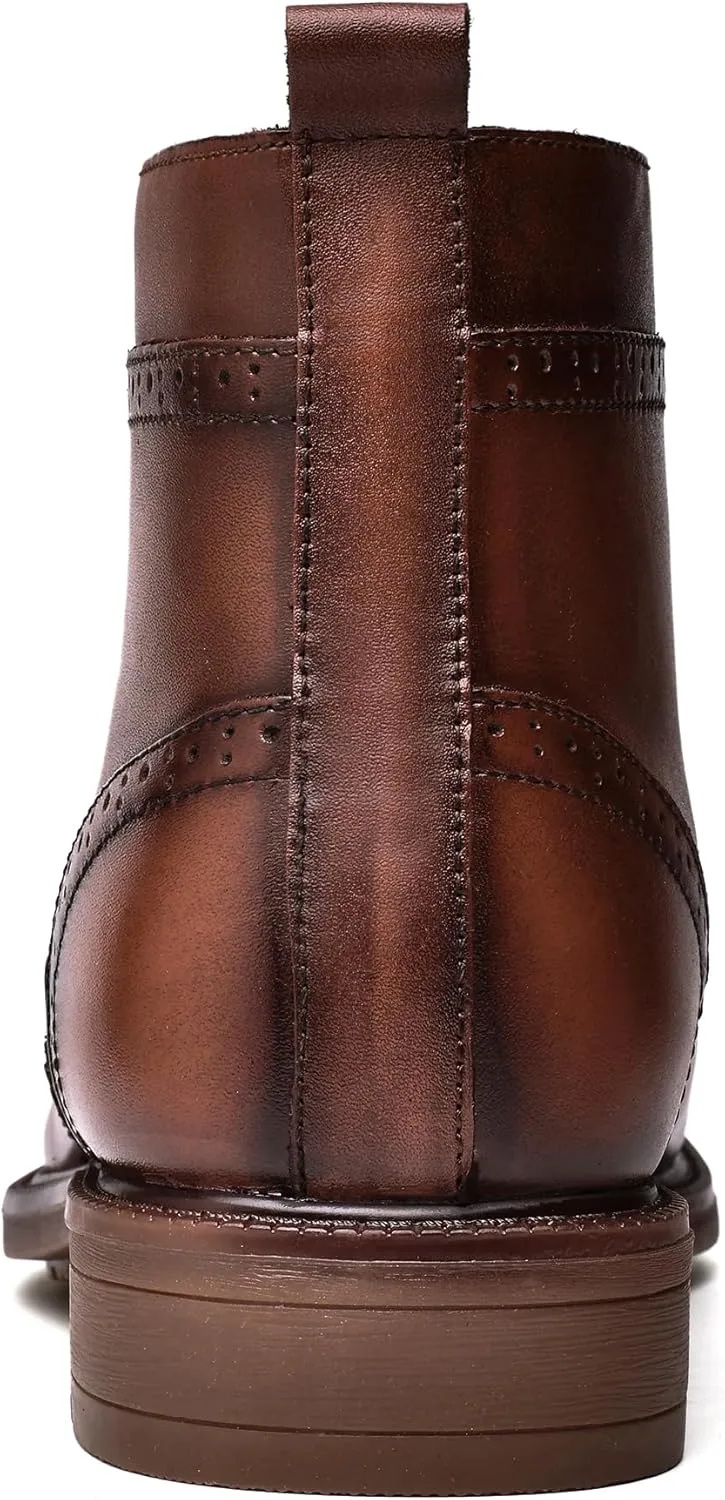 Arkbird Mens Oxford Dress Boots Fashion Casual Genuine Leather Brogue Chukka Ankle Boot for Men