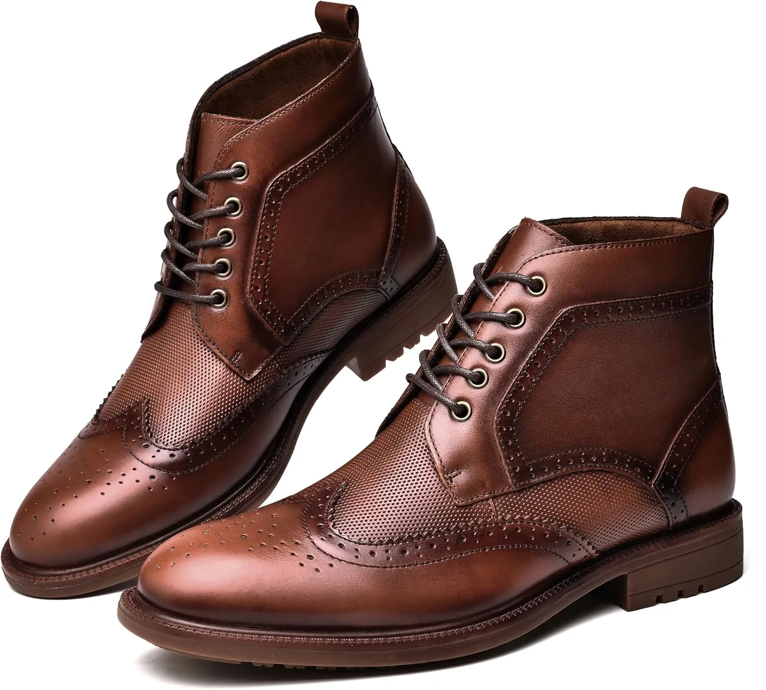 Arkbird Mens Oxford Dress Boots Fashion Casual Genuine Leather Brogue Chukka Ankle Boot for Men