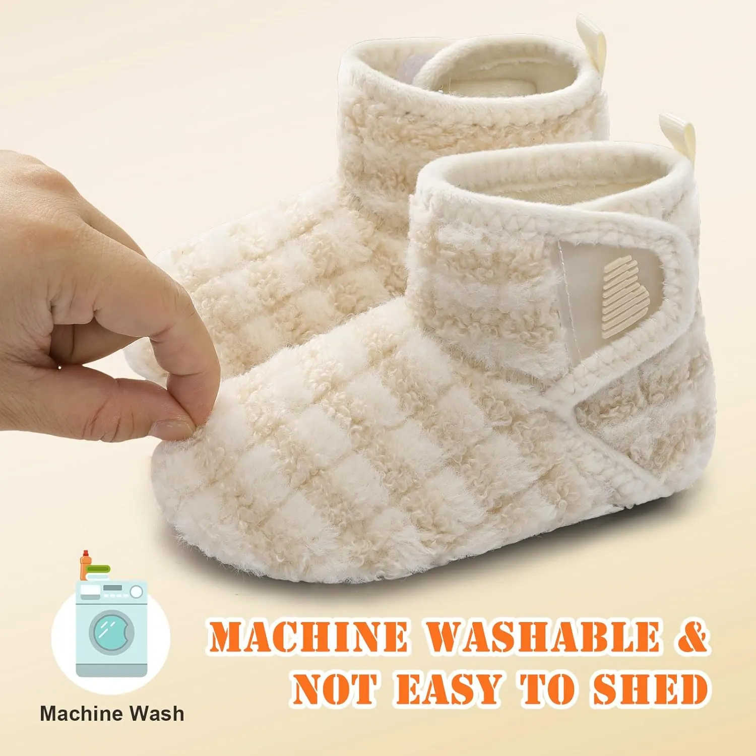 BARERUN Toddler Slippers Girls Boys House Shoes Baby Winter Booties Plush Cozy Kids House Slipper Warm Lightweight Infant Walking Shoes Socks