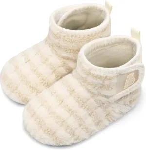 BARERUN Toddler Slippers Girls Boys House Shoes Baby Winter Booties Plush Cozy Kids House Slipper Warm Lightweight Infant Walking Shoes Socks