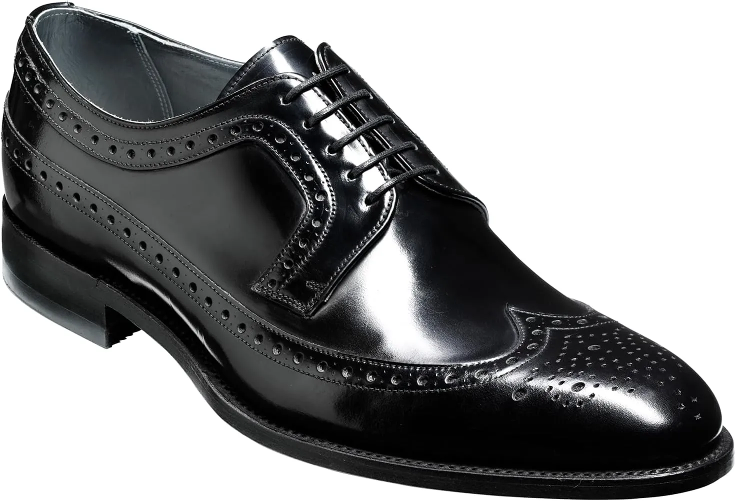 BARKER Woodbridge Men's Handmade Leather Oxford Brogue Dress Shoes – Goodyear Welted, Full Hi-Shine Calf Leather, Formal Business & Wedding Footwear