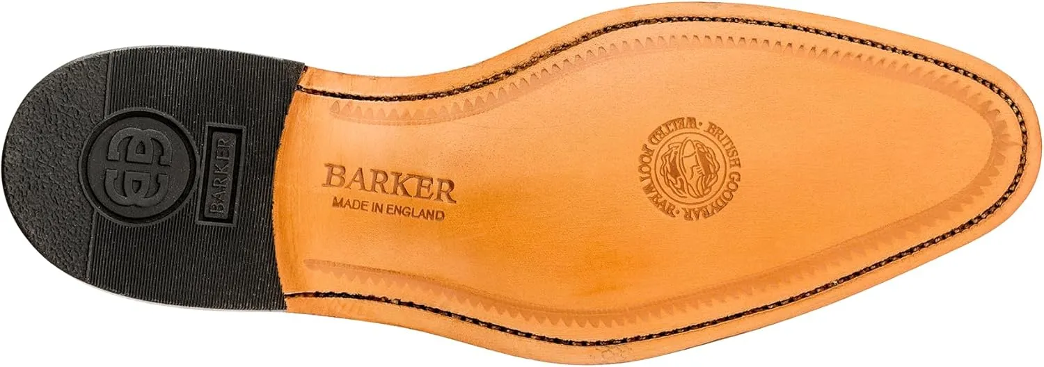 BARKER Woodbridge Men's Handmade Leather Oxford Brogue Dress Shoes – Goodyear Welted, Full Hi-Shine Calf Leather, Formal Business & Wedding Footwear