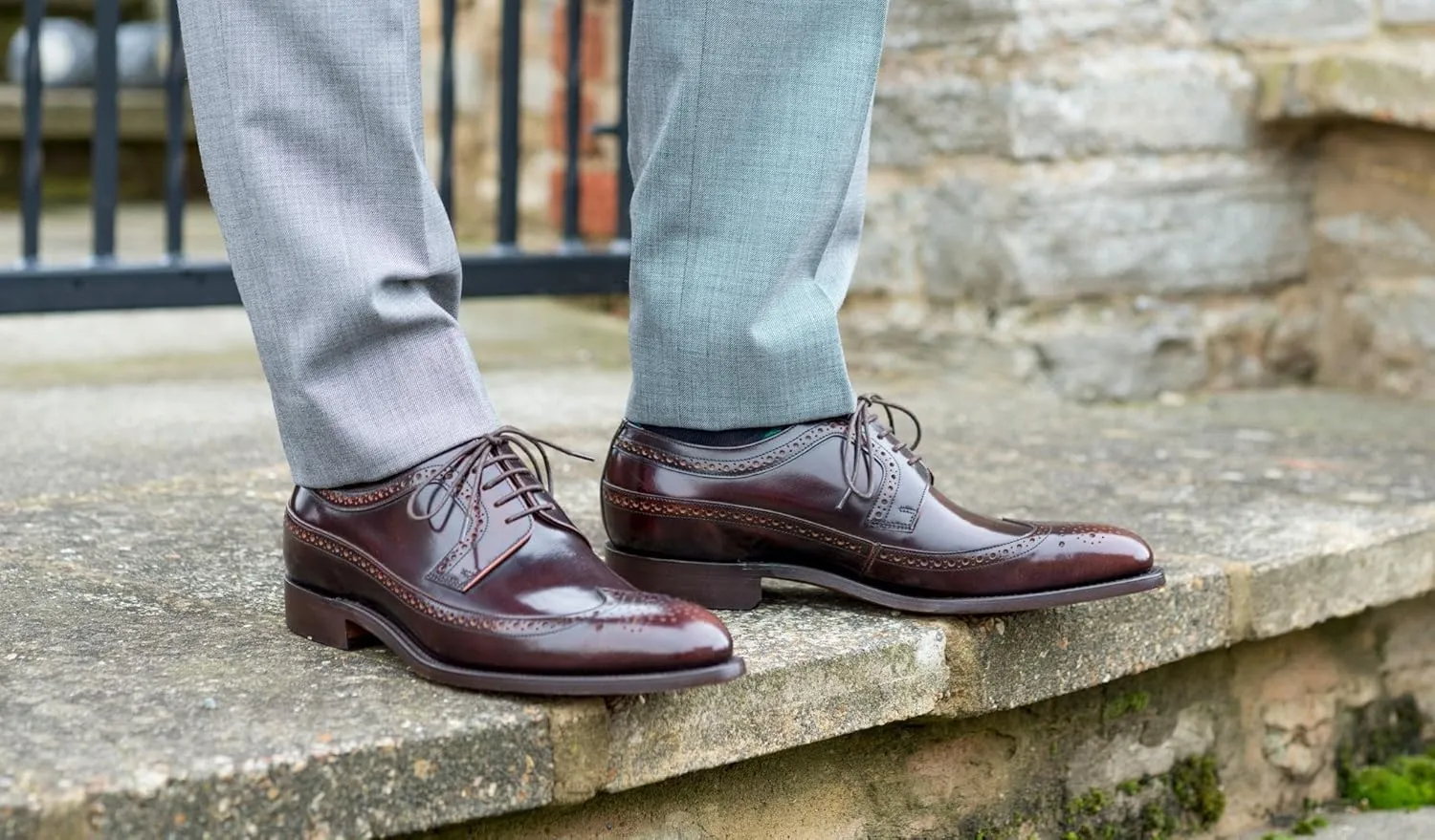 BARKER Woodbridge Men's Handmade Leather Oxford Brogue Dress Shoes – Goodyear Welted, Full Hi-Shine Calf Leather, Formal Business & Wedding Footwear