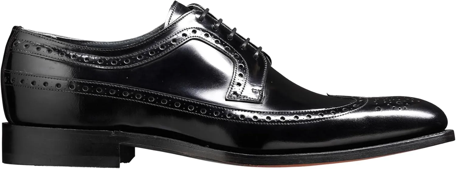 BARKER Woodbridge Men's Handmade Leather Oxford Brogue Dress Shoes – Goodyear Welted, Full Hi-Shine Calf Leather, Formal Business & Wedding Footwear