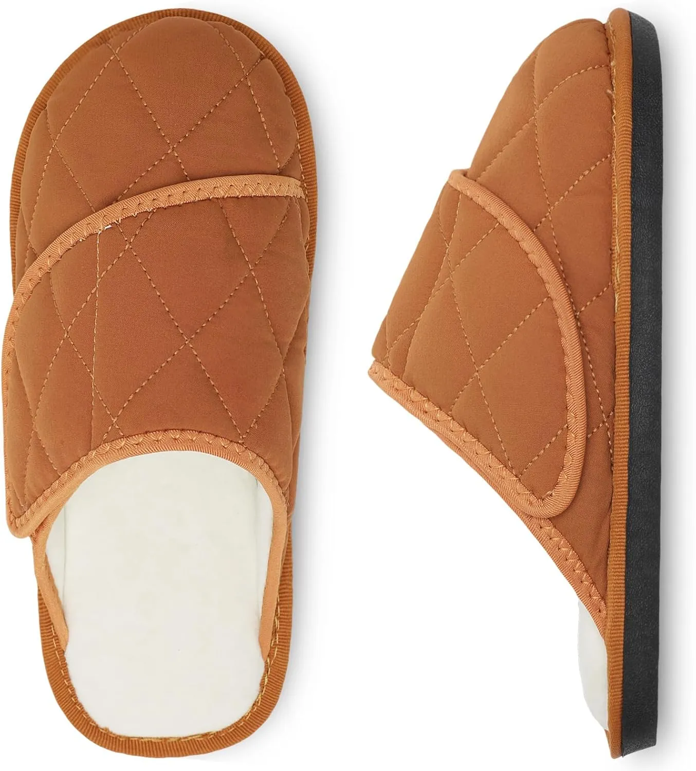 Besroad Mens Slippers Wide Memory Foam House Slippers Adjustable Diabetic Shoes Arthritis Edema Swollen House Shoes