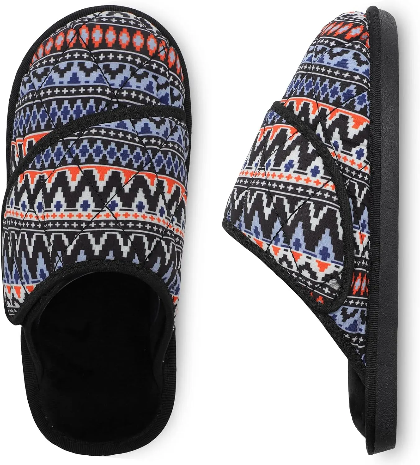 Besroad Mens Slippers Wide Memory Foam House Slippers Adjustable Diabetic Shoes Arthritis Edema Swollen House Shoes