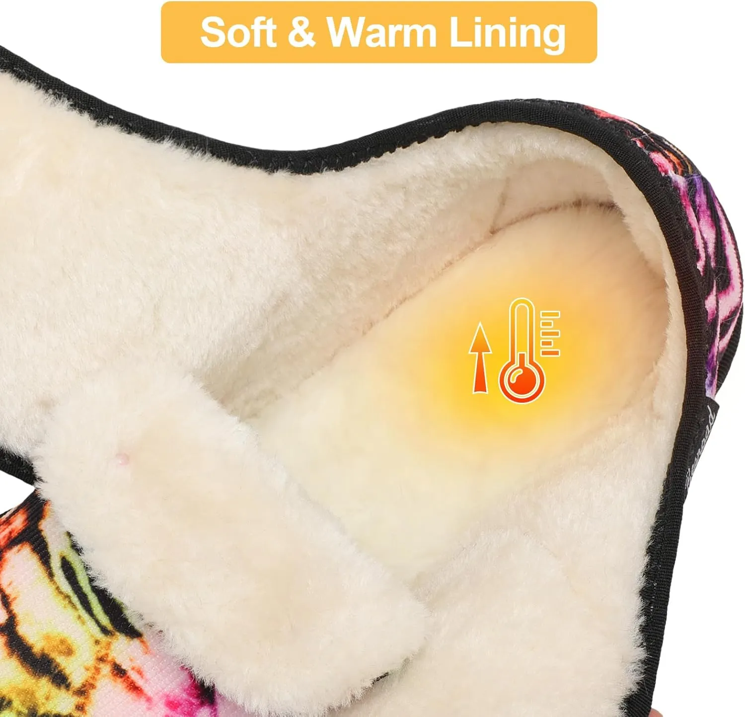 Besroad Womens Furry Memory Foam House Slippers Wide Diabetic Shoes Adjustable Bedroom Slippers Arthritis Edema Swollen House Shoes Indoor Outdoor