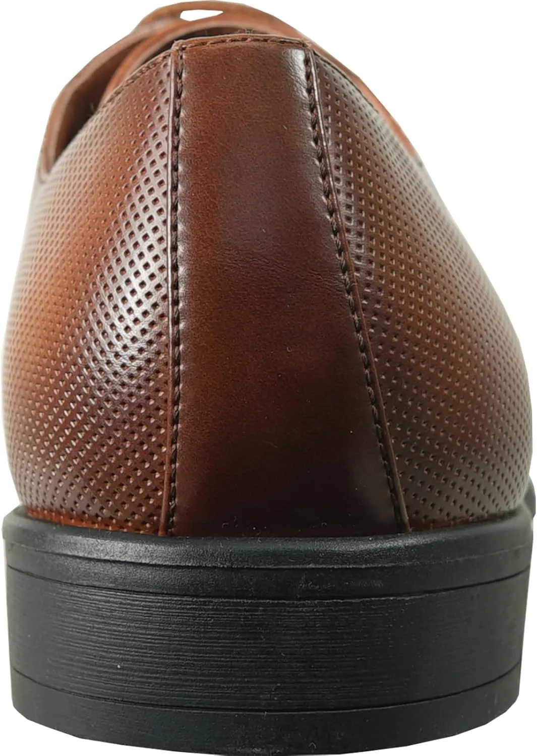 bravo! Men Dress Shoe King Classic Lace-up Oxford Plain or Cap Toe or Wingtip Leather Sock Medium and Wide Width Size from 6 to 18 Black Brown Cognac Blue Purple Red