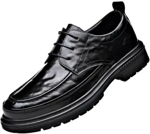 Brogue Men's Monk, Formal Genuine Leather Handmade Shoes, Wedding Business Dress Shoes for Men, Waterproof Platform Oxford Shoes