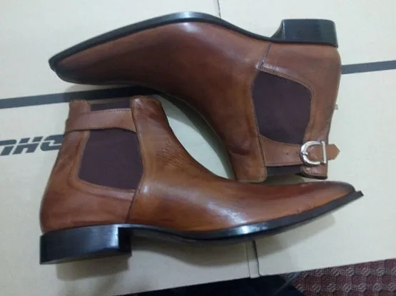 Brown Leather Chelsea Boots for Men - Handmade Ankle Boots