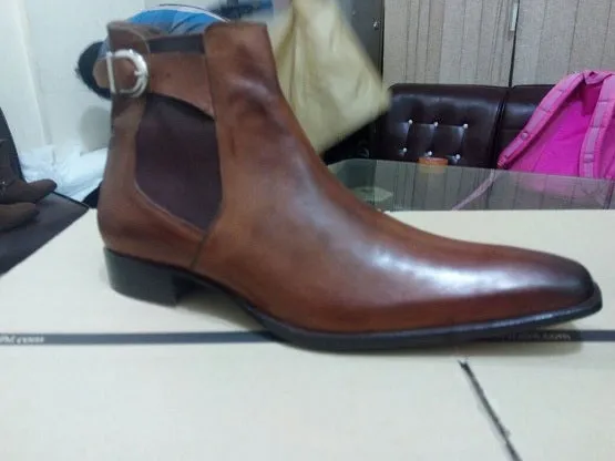 Brown Leather Chelsea Boots for Men - Handmade Ankle Boots