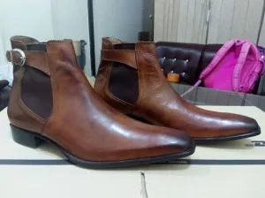 Brown Leather Chelsea Boots for Men - Handmade Ankle Boots