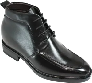 Calden Men's Invisible Height Increasing Elevator Shoes - Black Leather Lace-up Dress Formal Ankle Boots - 3 Inches Taller - K28801 - Size 11.5 D(M) US