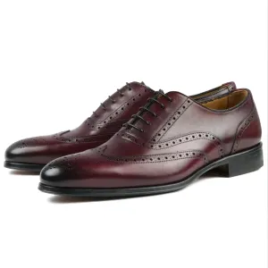 Cambridge Wingtip Oxford Brogue Oxblood
