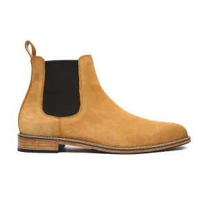 Camel Suede Chelsea Boots For Men ZW-0005