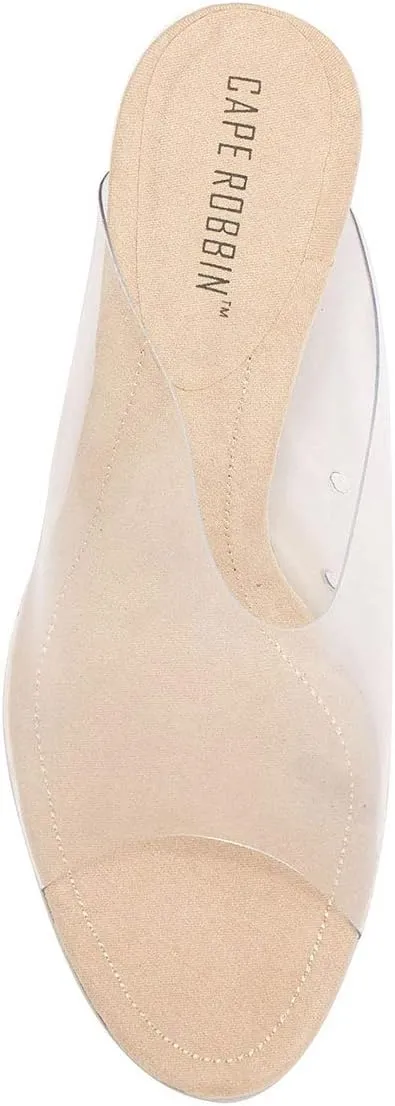 Cape Robbin Stealthy Clear Mule sandals