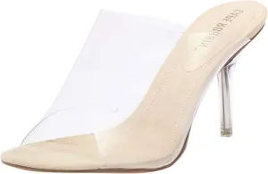 Cape Robbin Stealthy Clear Mule sandals