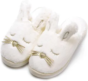 Caramella Bubble Bunny Slippers for Women Fuzzy Cute Animal Memory Foam House Rabbit Slippers Indoor Outdoor