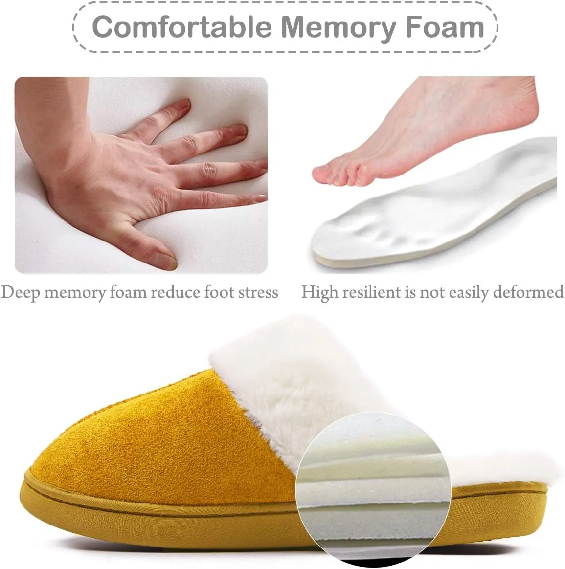 Caramella Bubble Women Slippers House Shoes : Fuzzy Fur Memory Foam Non Slip Slipper - Indoor Outdoor Ladies Maternity Home Slide