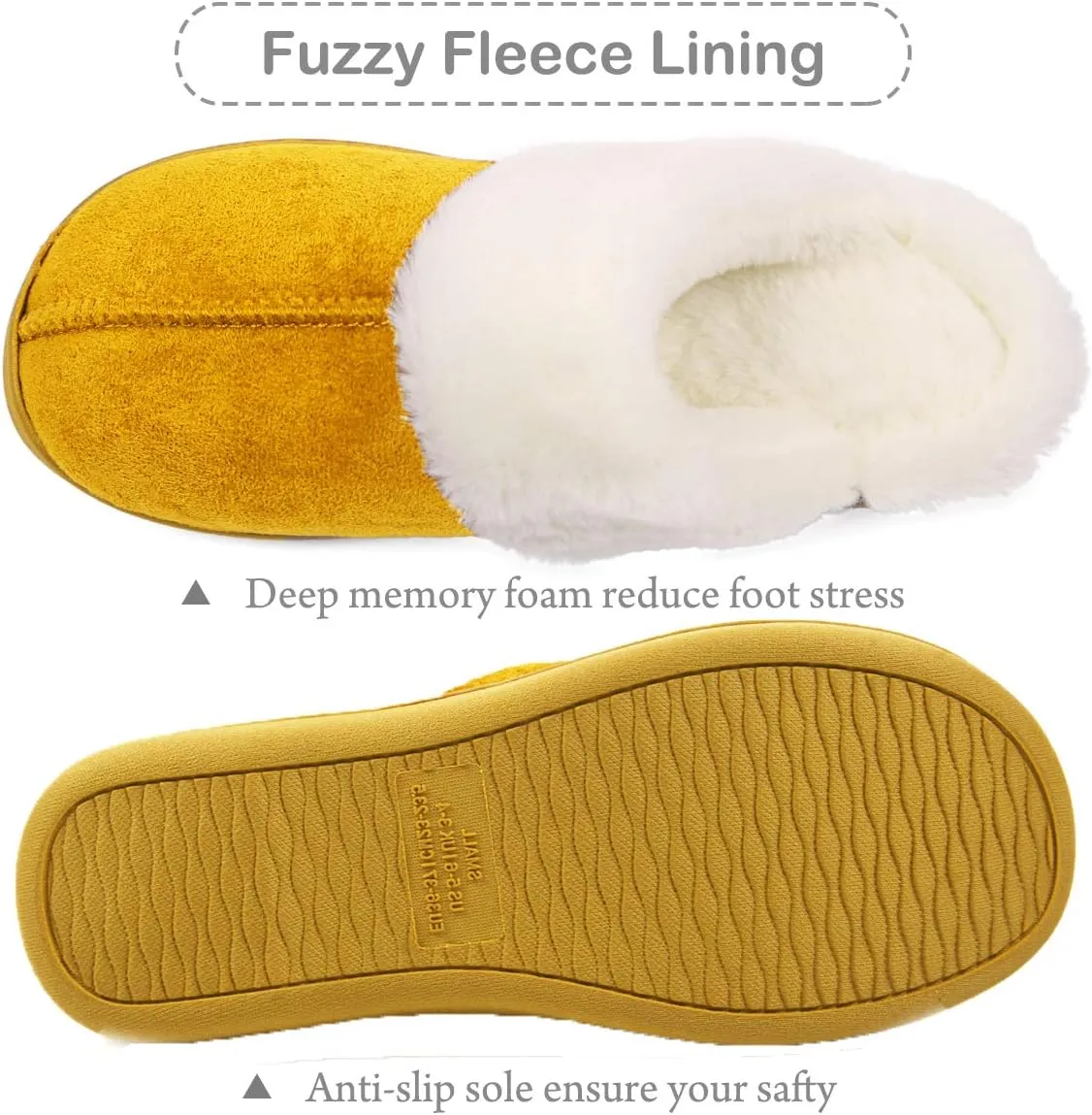 Caramella Bubble Women Slippers House Shoes : Fuzzy Fur Memory Foam Non Slip Slipper - Indoor Outdoor Ladies Maternity Home Slide
