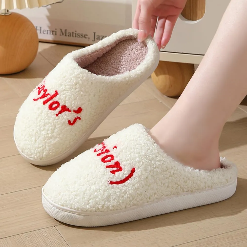 Cartoon Slippers for Womens Mens Cute Cozy Plush Warm Slip-on House Shoes for Indoor and Outdoor Meet Me at Midnight Strawberry Mushroom Evil Eyes Love Heart Slippers