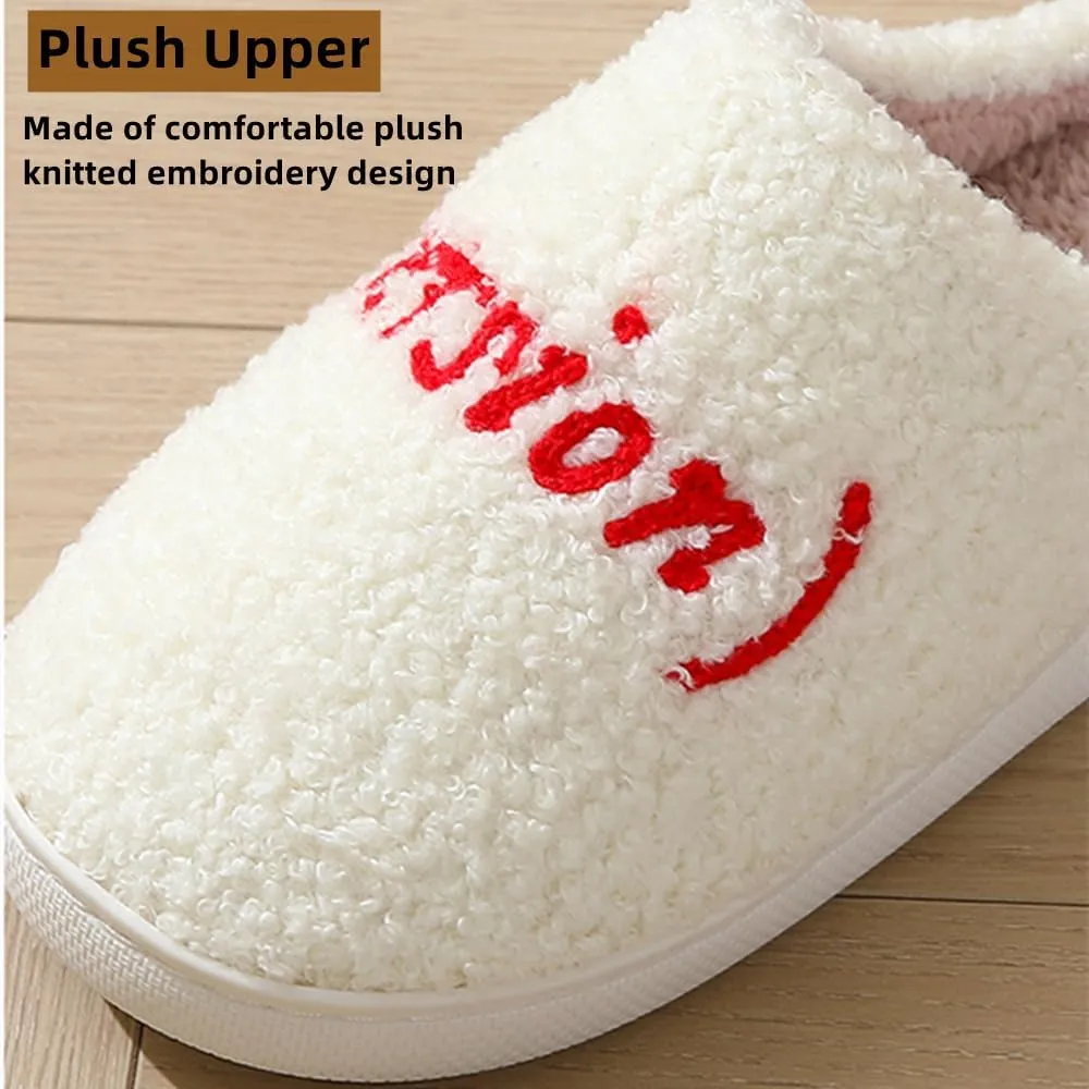 Cartoon Slippers for Womens Mens Cute Cozy Plush Warm Slip-on House Shoes for Indoor and Outdoor Meet Me at Midnight Strawberry Mushroom Evil Eyes Love Heart Slippers