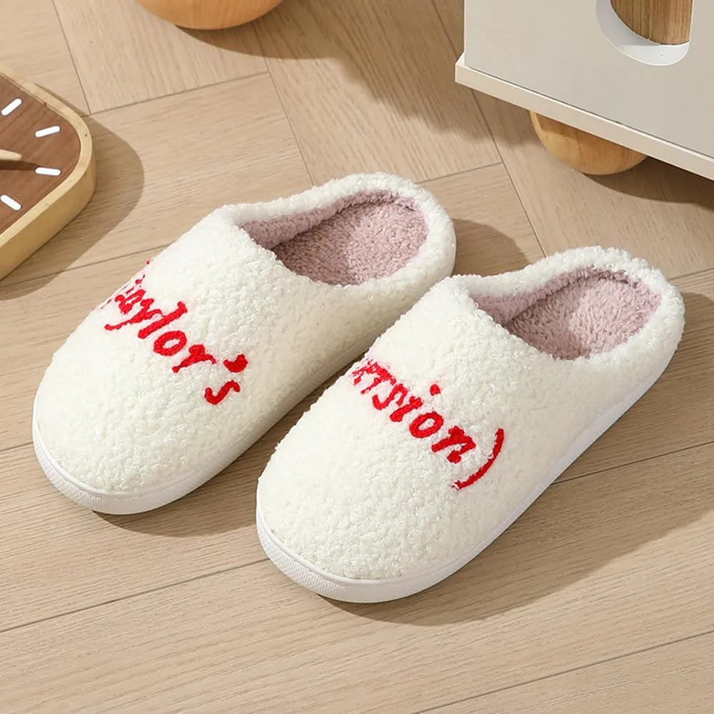 Cartoon Slippers for Womens Mens Cute Cozy Plush Warm Slip-on House Shoes for Indoor and Outdoor Meet Me at Midnight Strawberry Mushroom Evil Eyes Love Heart Slippers
