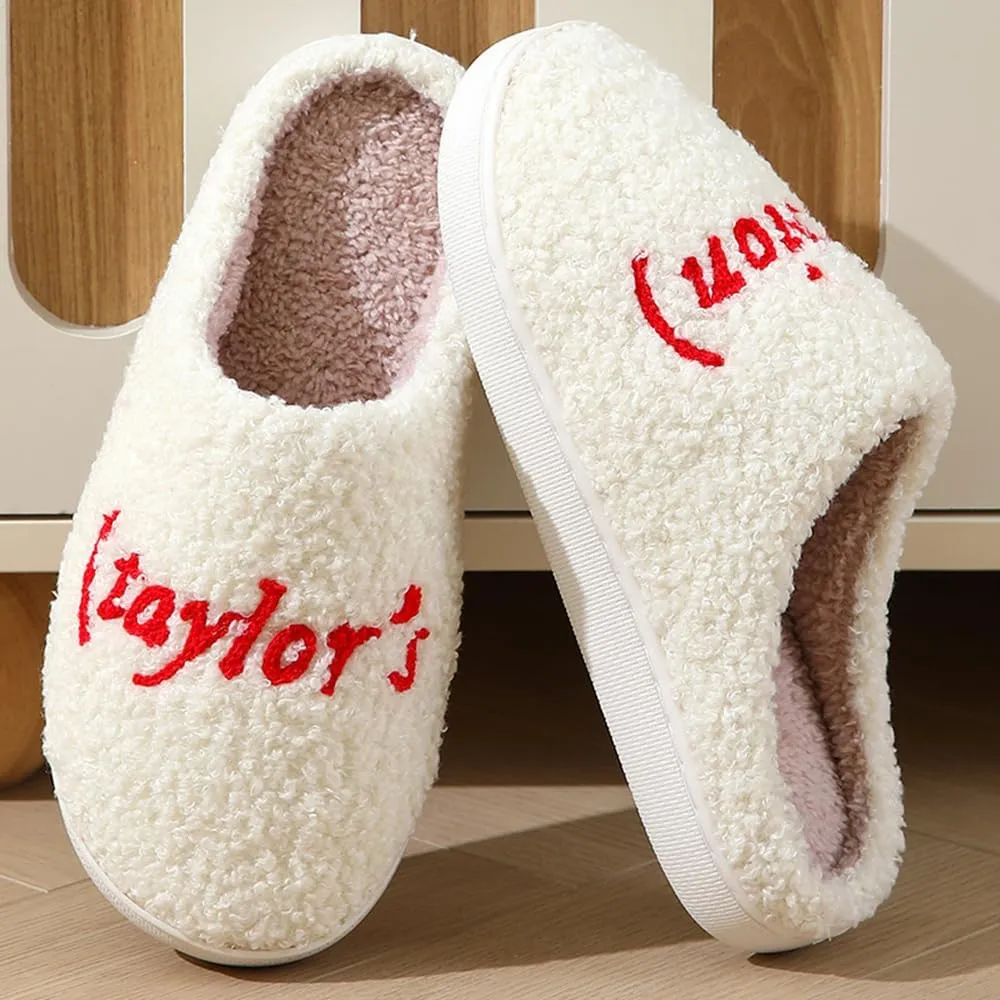 Cartoon Slippers for Womens Mens Cute Cozy Plush Warm Slip-on House Shoes for Indoor and Outdoor Meet Me at Midnight Strawberry Mushroom Evil Eyes Love Heart Slippers