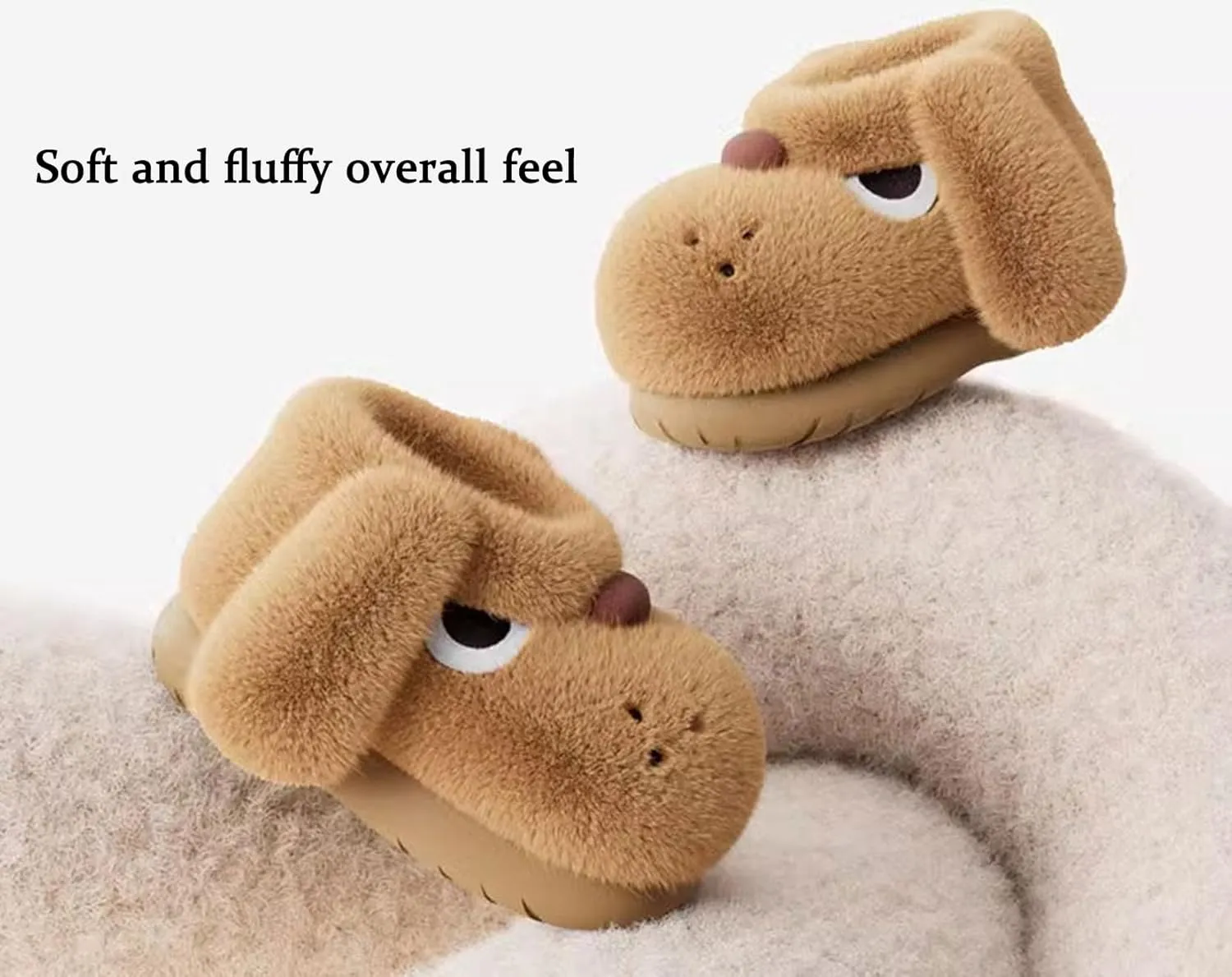 ChayChax Women’s Funny Dog Slippers Closed Back Plush Warm House Shoes Cozy Novelty Slip On Bootie Slipper