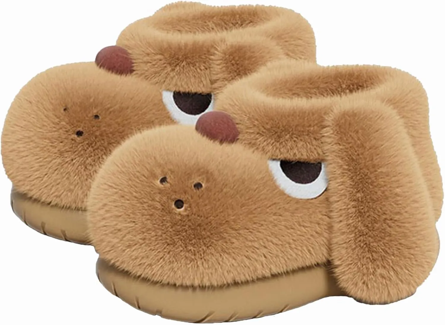 ChayChax Women’s Funny Dog Slippers Closed Back Plush Warm House Shoes Cozy Novelty Slip On Bootie Slipper