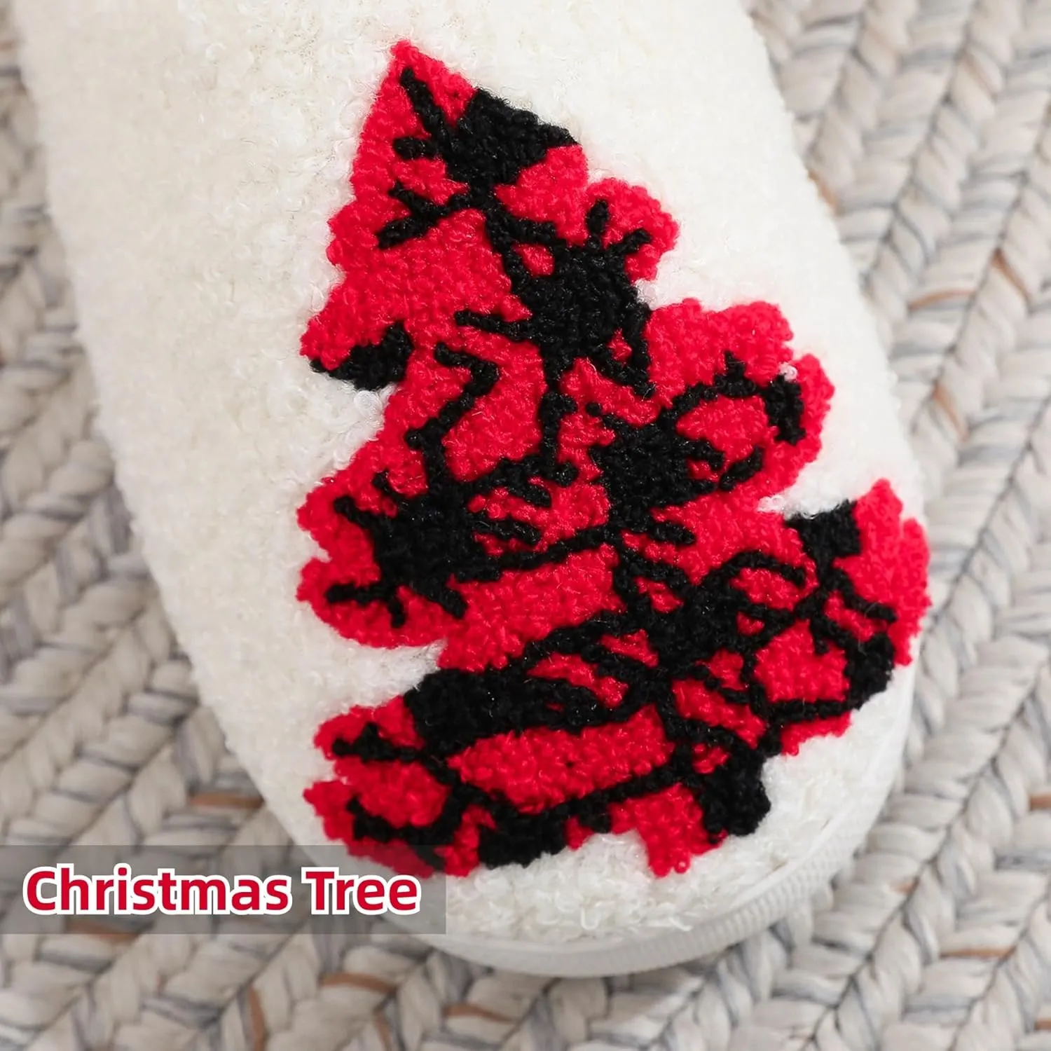 Christmas Gingerbread Man Fuzzy Slippers for Women and Men - Winter Warm House Couple Shoes - Cozy Indoor Home Bedroom Slippers