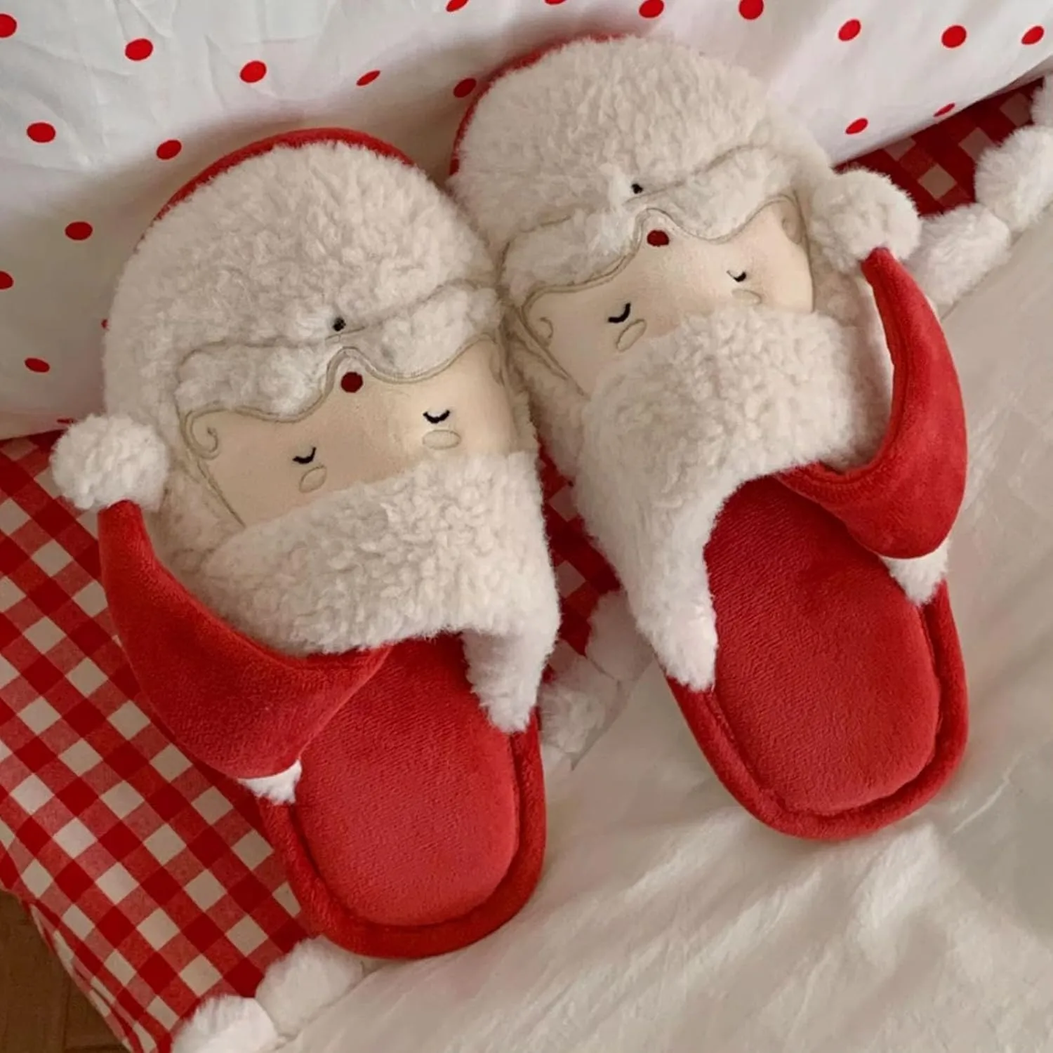 Christmas Slippers for Women Matching Family Holiday Christmas Reindeer and Turkey Scuff Slipper