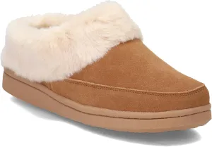 Clarks Womens Faux Fur Lined Clog Slipper Warm Cozy Indoor Outdoor Plush Slipper (Cinnamon Suede, 7)