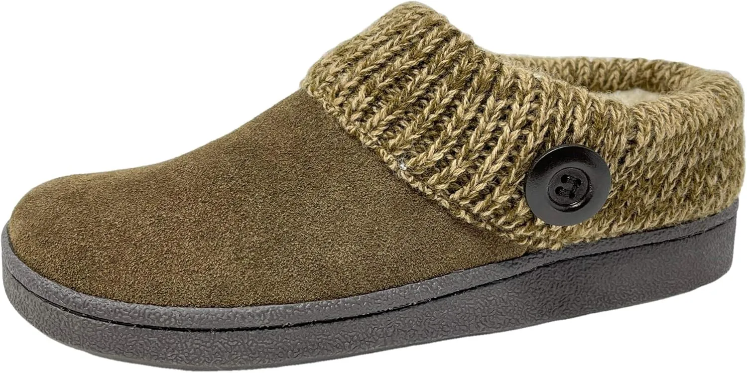 Clarks Women's Knitted Collar Clog (6 M US, Sage/Beige)