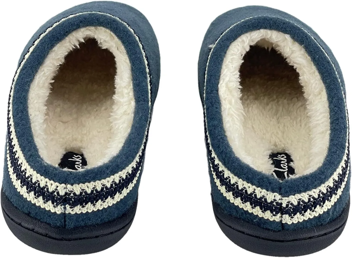 Clarks Womens Wool Felt Clog Slippers JMH1319T - Warm Cozy Plush Faux Fur Lined - Indoor Outdoor House Slipper for Women