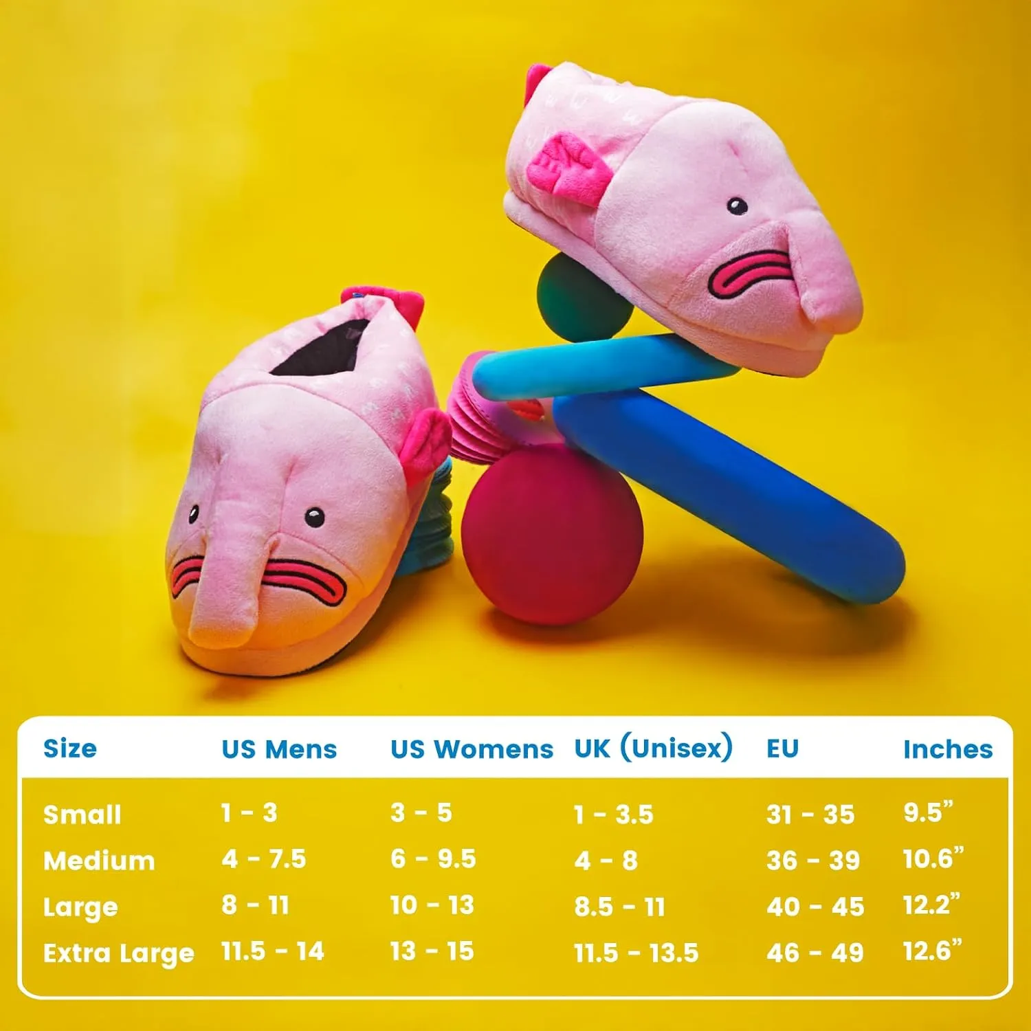 Coddies Blobfish Slippers | Funny Fish Gift, Plush Anti-Skid Grip | For Men, Women & Kids