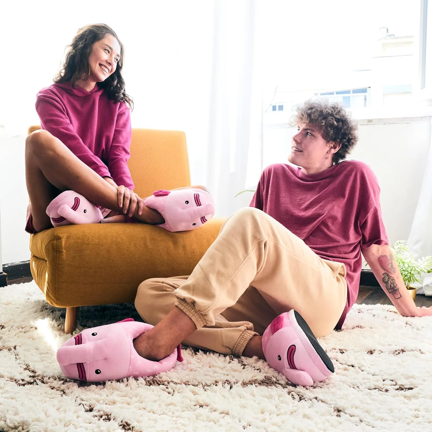 Coddies Blobfish Slippers | Funny Fish Gift, Plush Anti-Skid Grip | For Men, Women & Kids